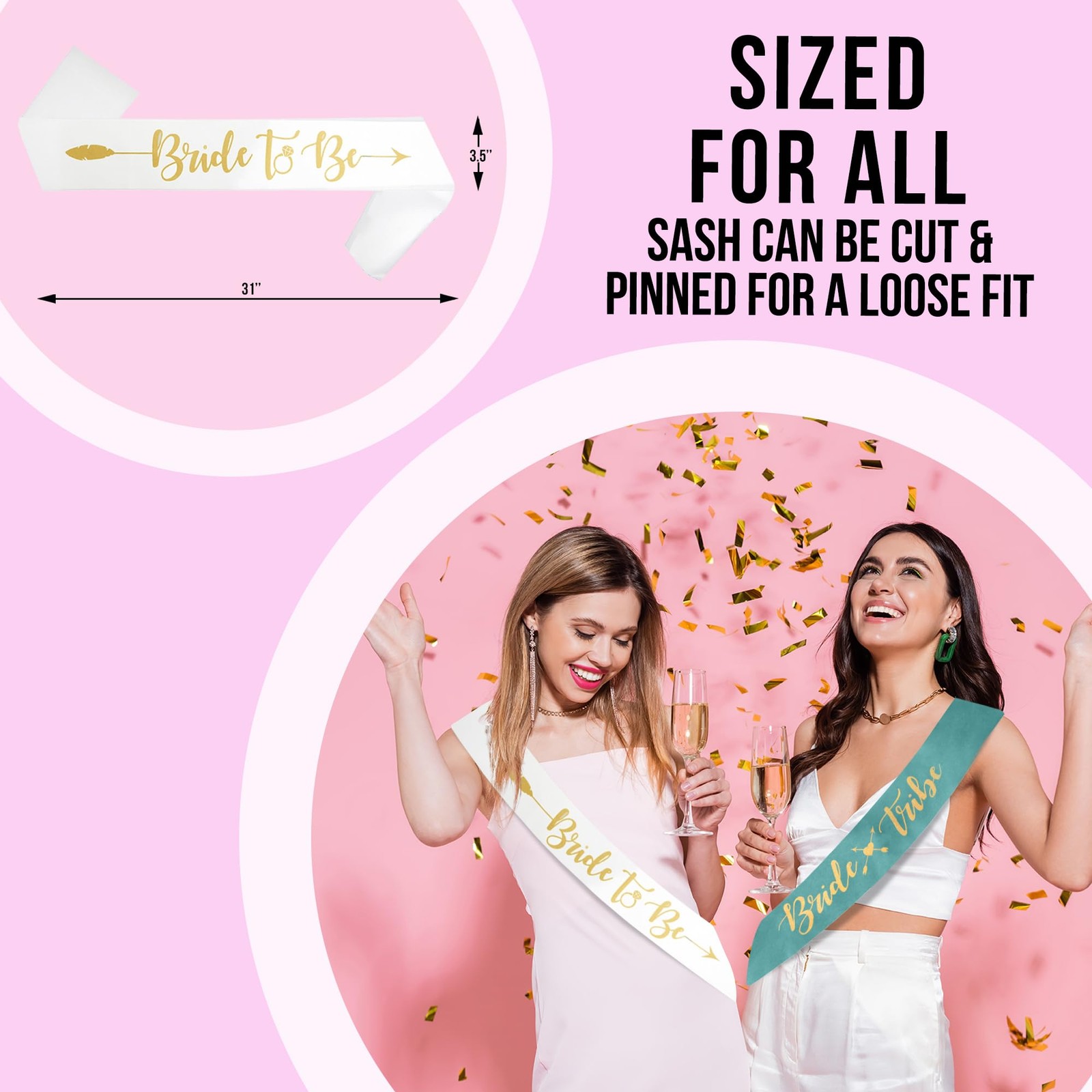 Bride Tribe Bridesmaids Sashes 8 Pack Satin Bachelorette Sashes for Bridal Sh…