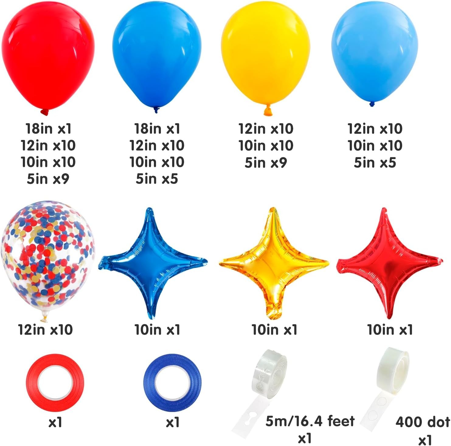 Carnival Circus Theme Party Decorations, Primary Color Balloon Arch Kit, 120p…
