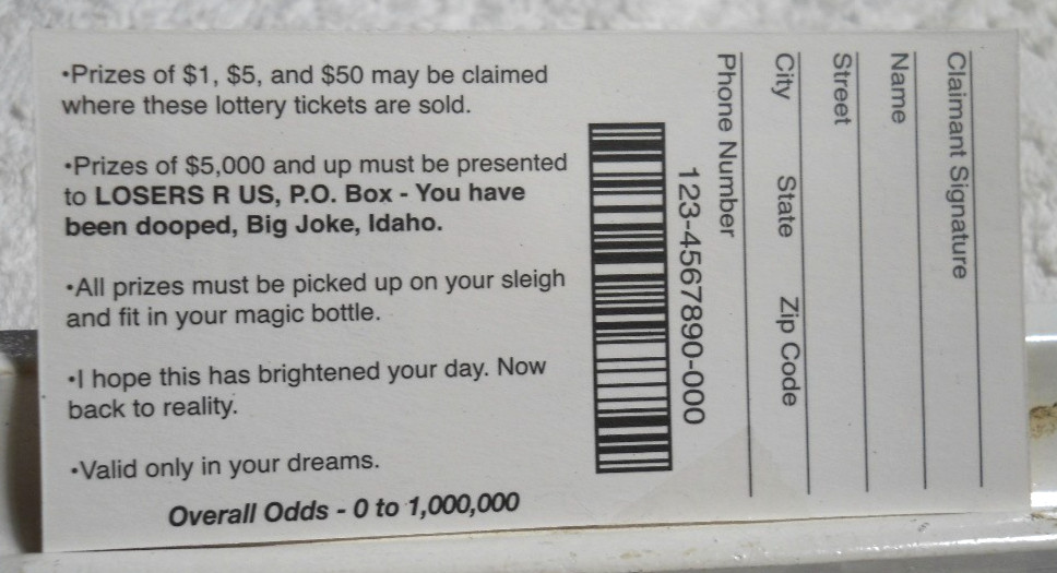 Fantastic 5’s Joke / Fake Lottery Scratch Off Tickets – Guaranteed Gag Winner