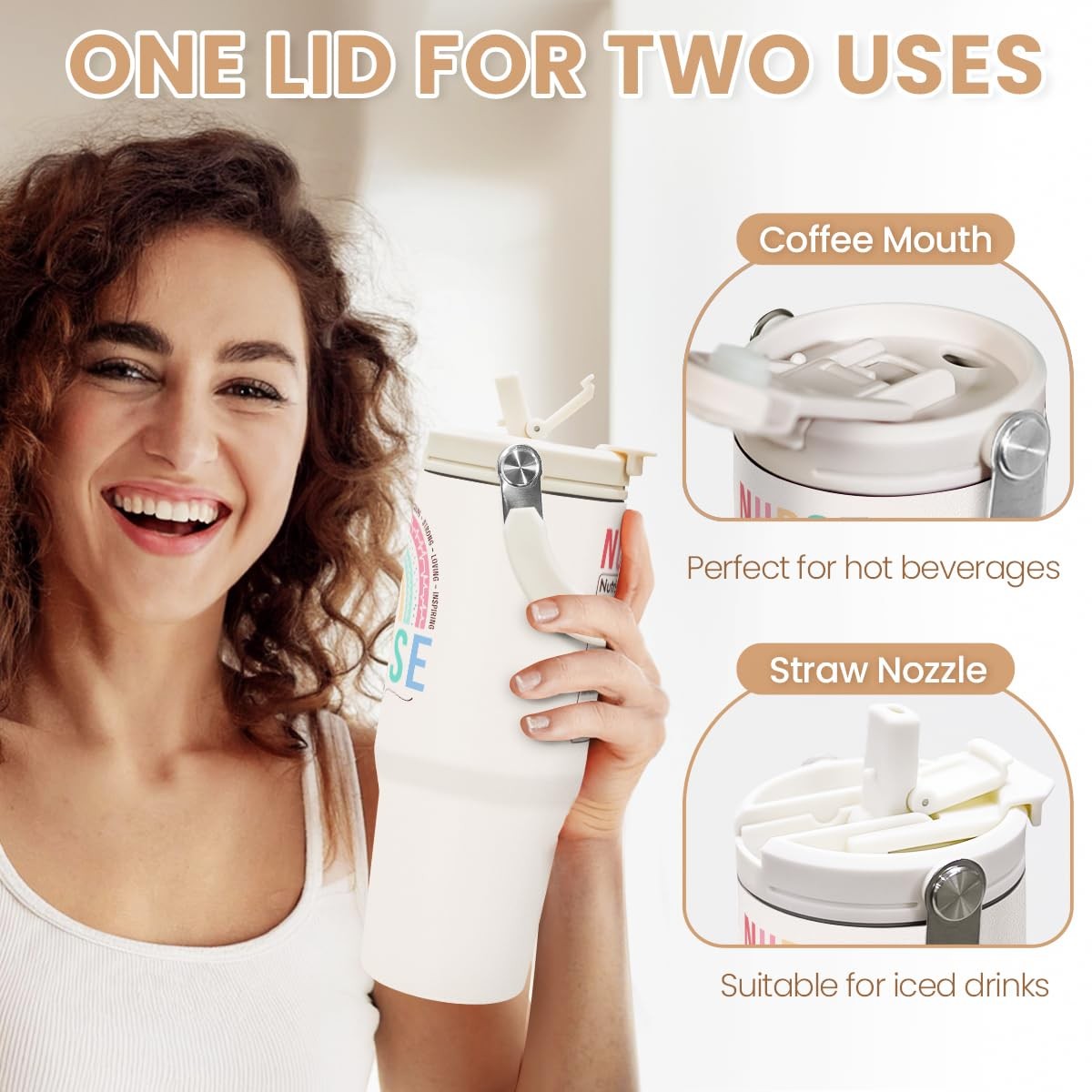 SANDJEST Nurse Gifts: 30oz Stainless Steel Tumbler with 30 Ounces, 2