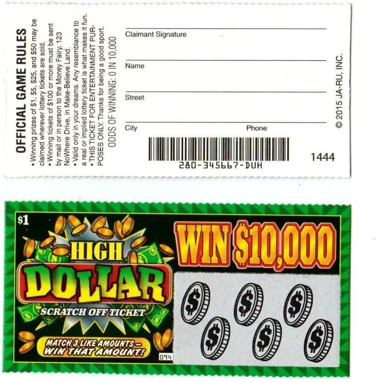 5 Phony Fake All Winning Scratch Off Lottery Tickets -Joke- Prank- Gag
