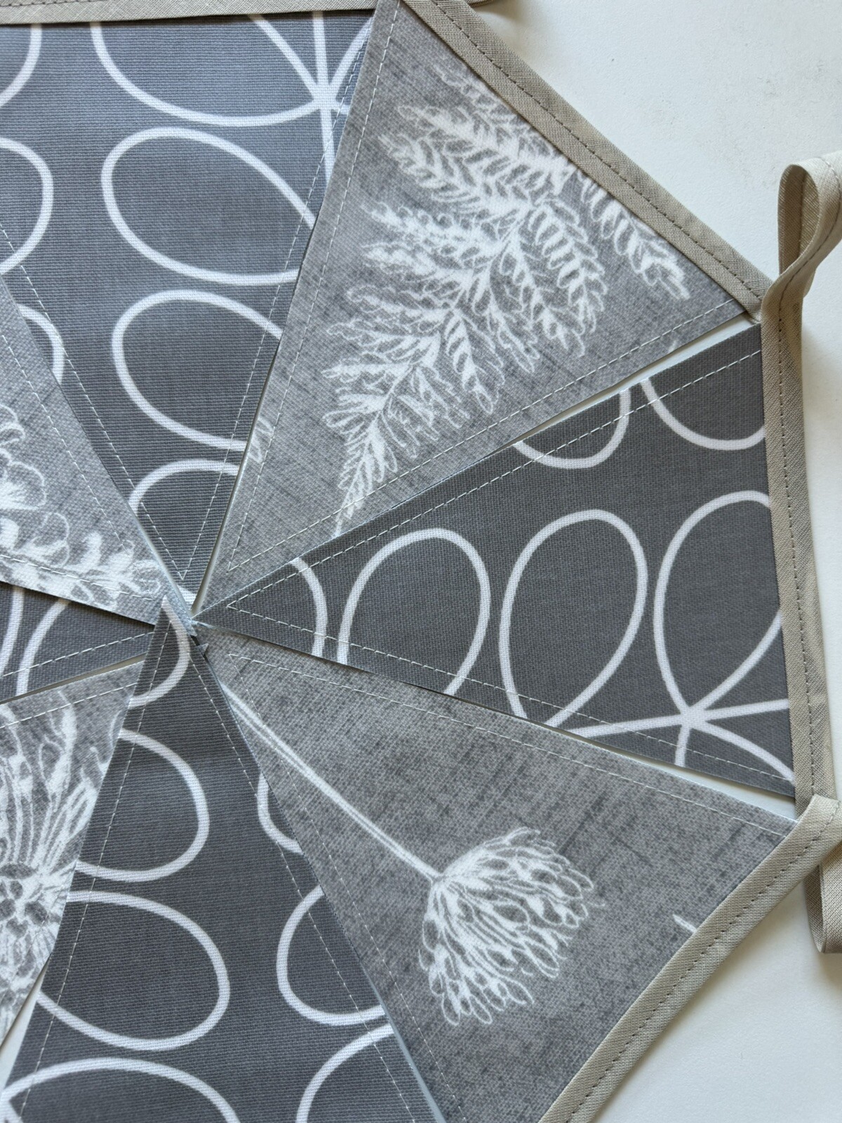 Handmade Oilcloth Bunting – Garden/Home Contemporary – 2 Meters Double Sided