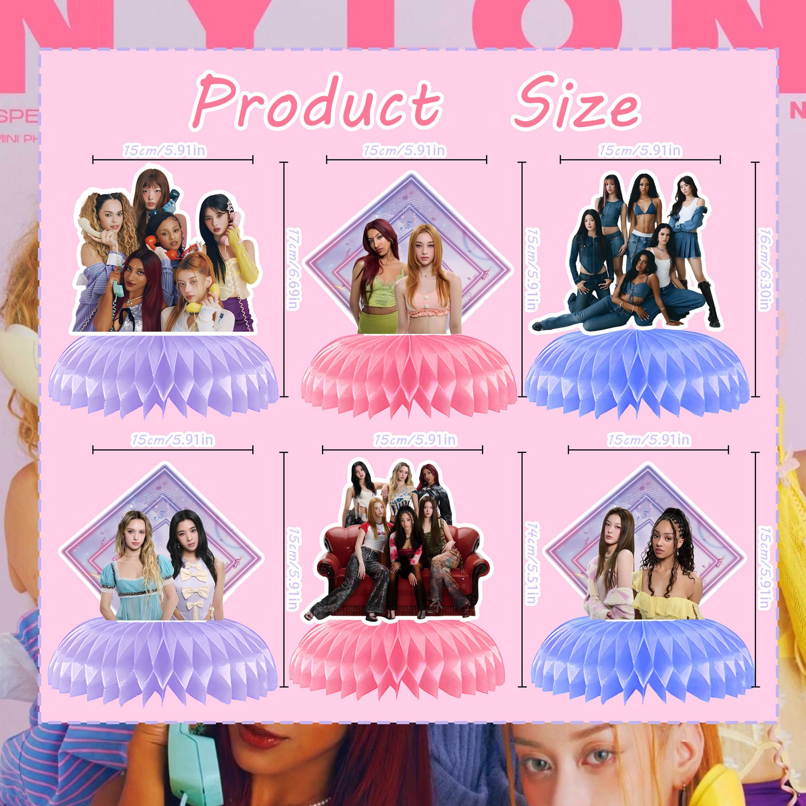 Girls Katseye Birthday Party Supply Plates Napkins Honeycomb Decor Cake Toppers