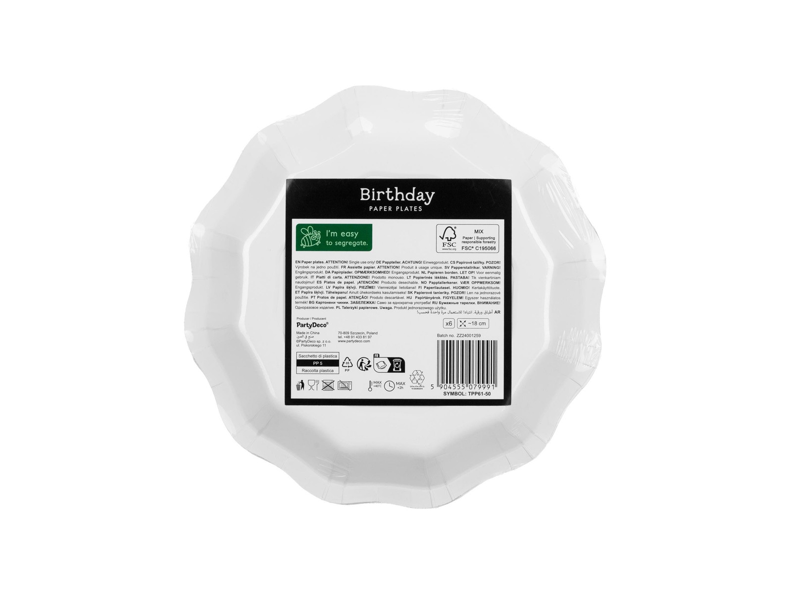 40th Birthday Paper Plates – Hello 40 Milestone Birthday – Cream & Black Party P