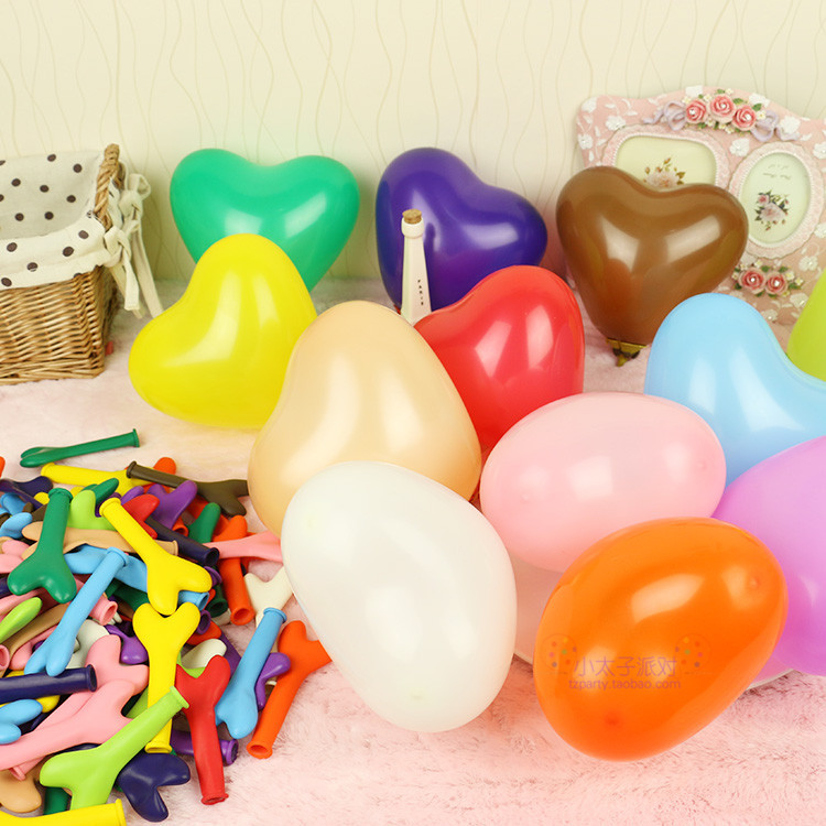 1-250pc 12″ 10 Color Heart Shape Latex Balloons Wedding Party Decoration Helium
