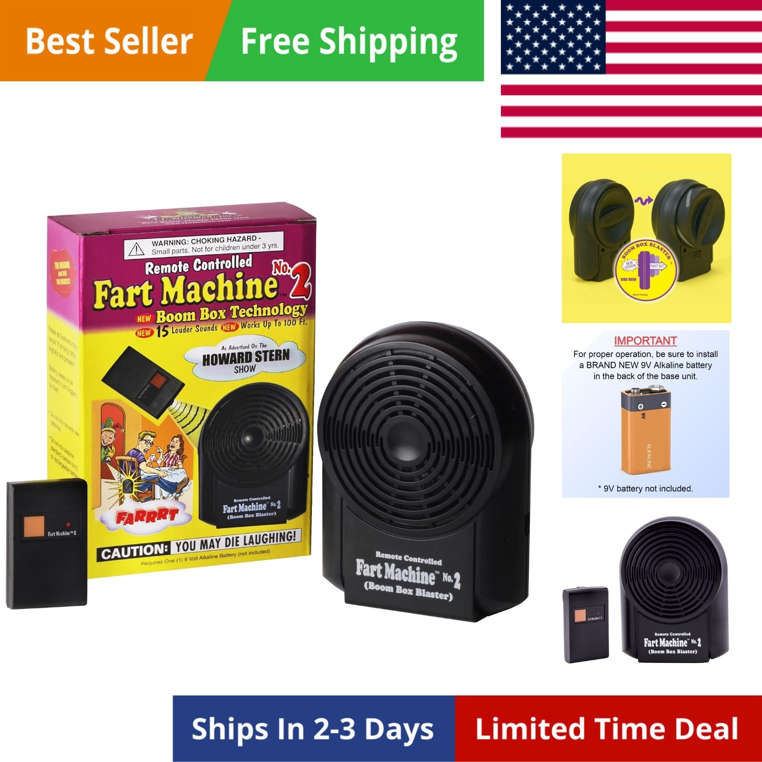 Remote Controlled Fart Machine with Boom Box Technology – 15 Realistic Sounds…