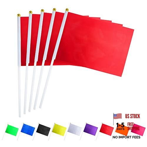 25 Pack Solid Flags – Small Mini DIY DIY Flags – Party Red – Party Red