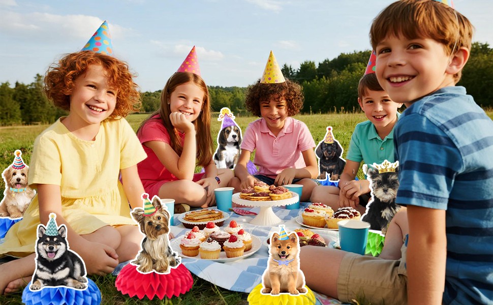 9pcs Dog Honeycomb Centerpieces, Dog Party Honeycomb Decorations for Puppy Table