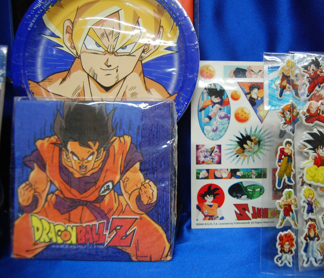 Dragon Ball Z Set # 12 DBZ Plates Napkins Hats Blowouts Loot bag Invites Artbox