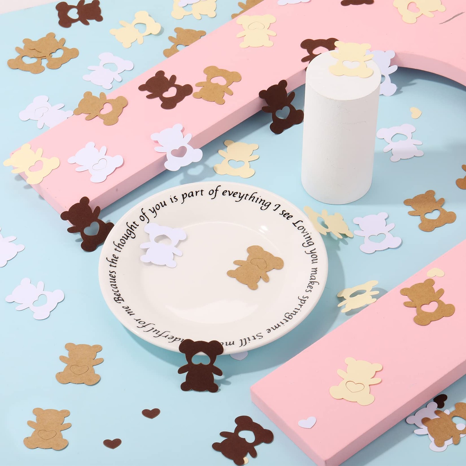 210 Pieces Bears with a Heart CutOut Confetti 210 Count (Pack of 1), Brown