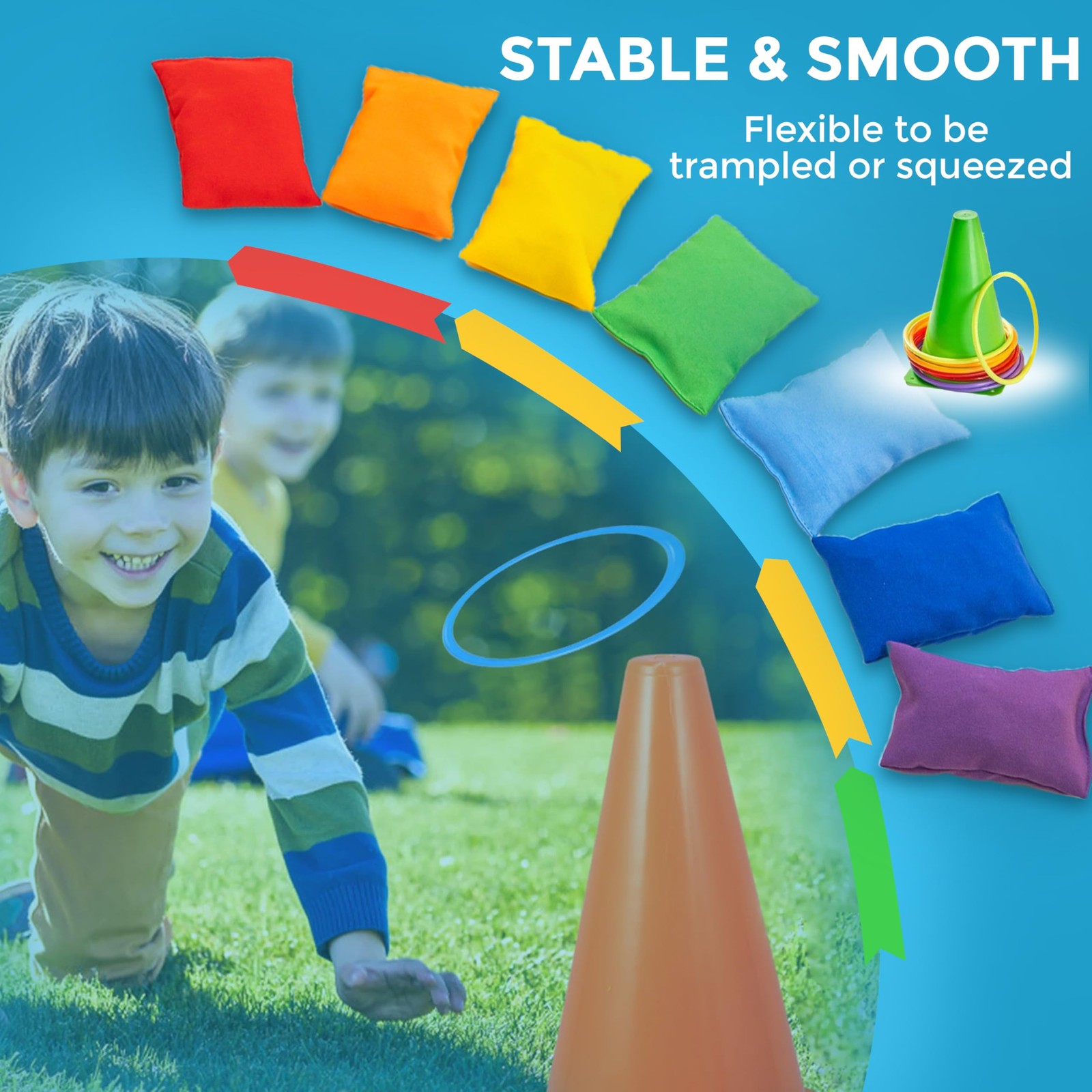 53 Pcs Outdoor Games for Kids & Adults – Field Day & Lawn Carnival Games | Ri…
