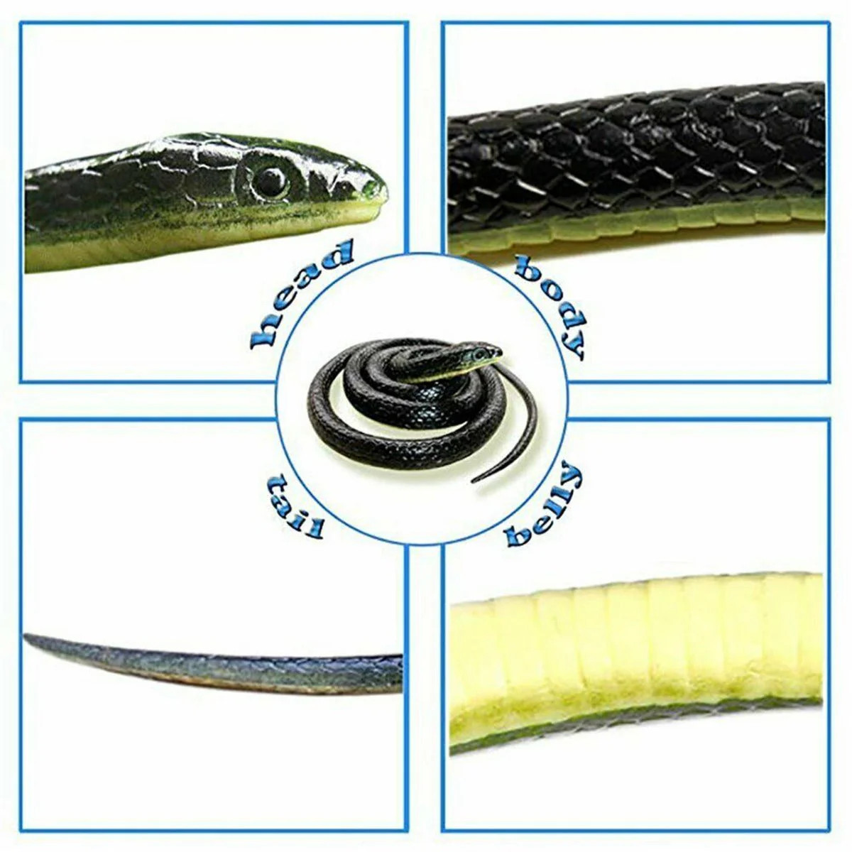 52 Inch Fake Realistic Snake for Kids Adults (Black)