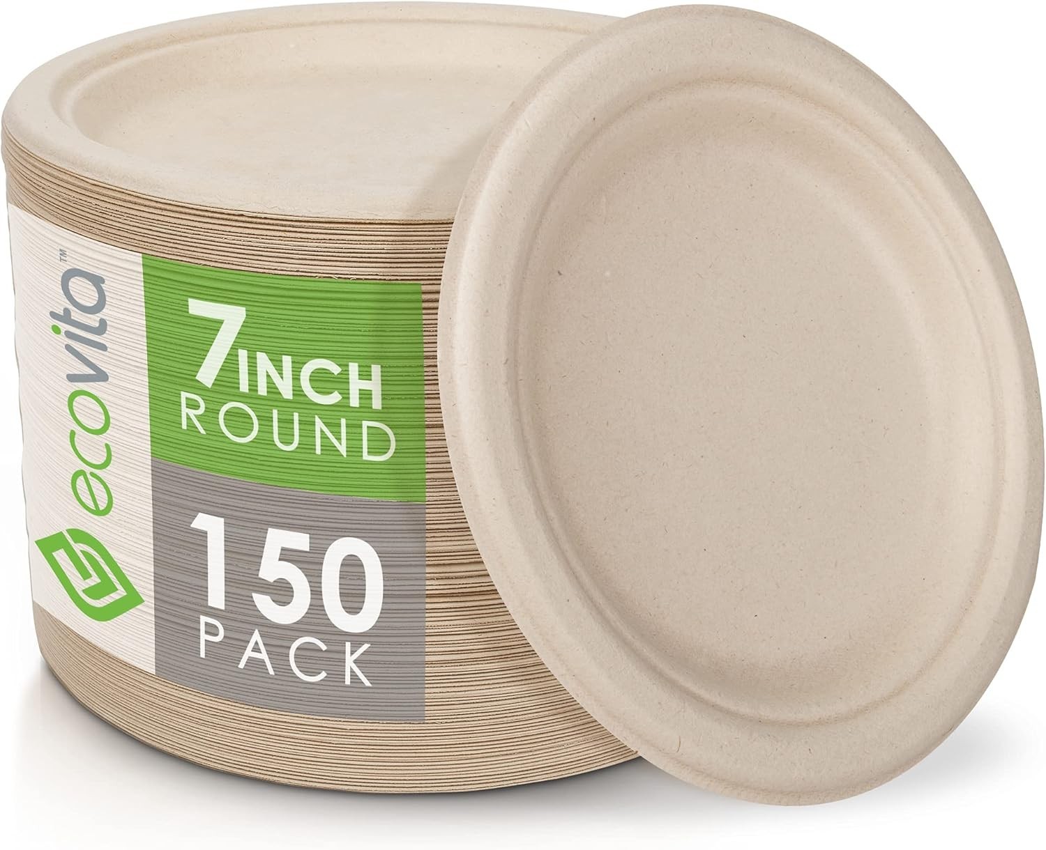 100% Compostable Paper Plates [7 in.] – 150 Disposable Plates Eco Friendly St…