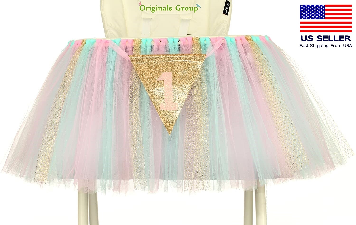 Originals Group Baby Girls 1st Birthday High Chair Tutu Party Decoration