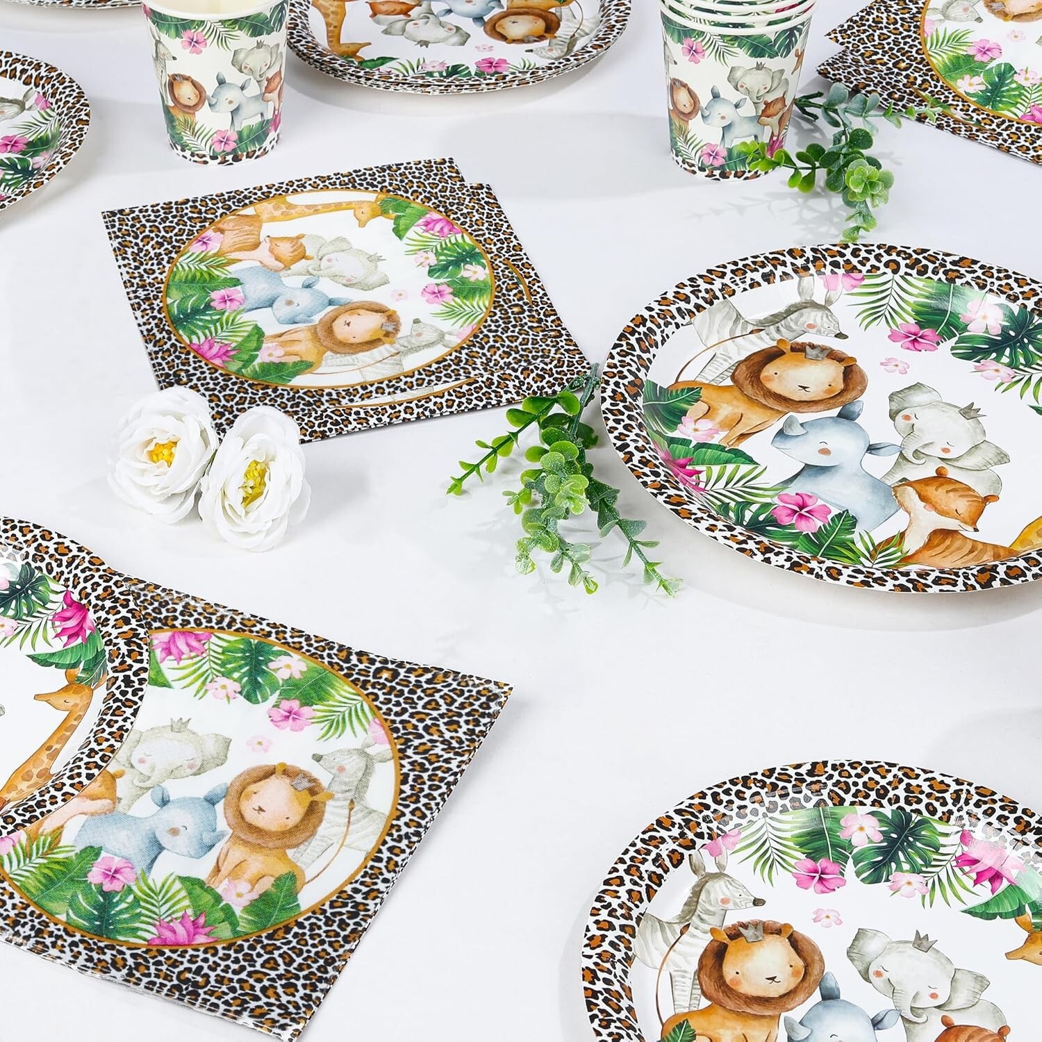 Jungle Safari Disposable All Occasion Tableware (Plates, Napkins, Cups)