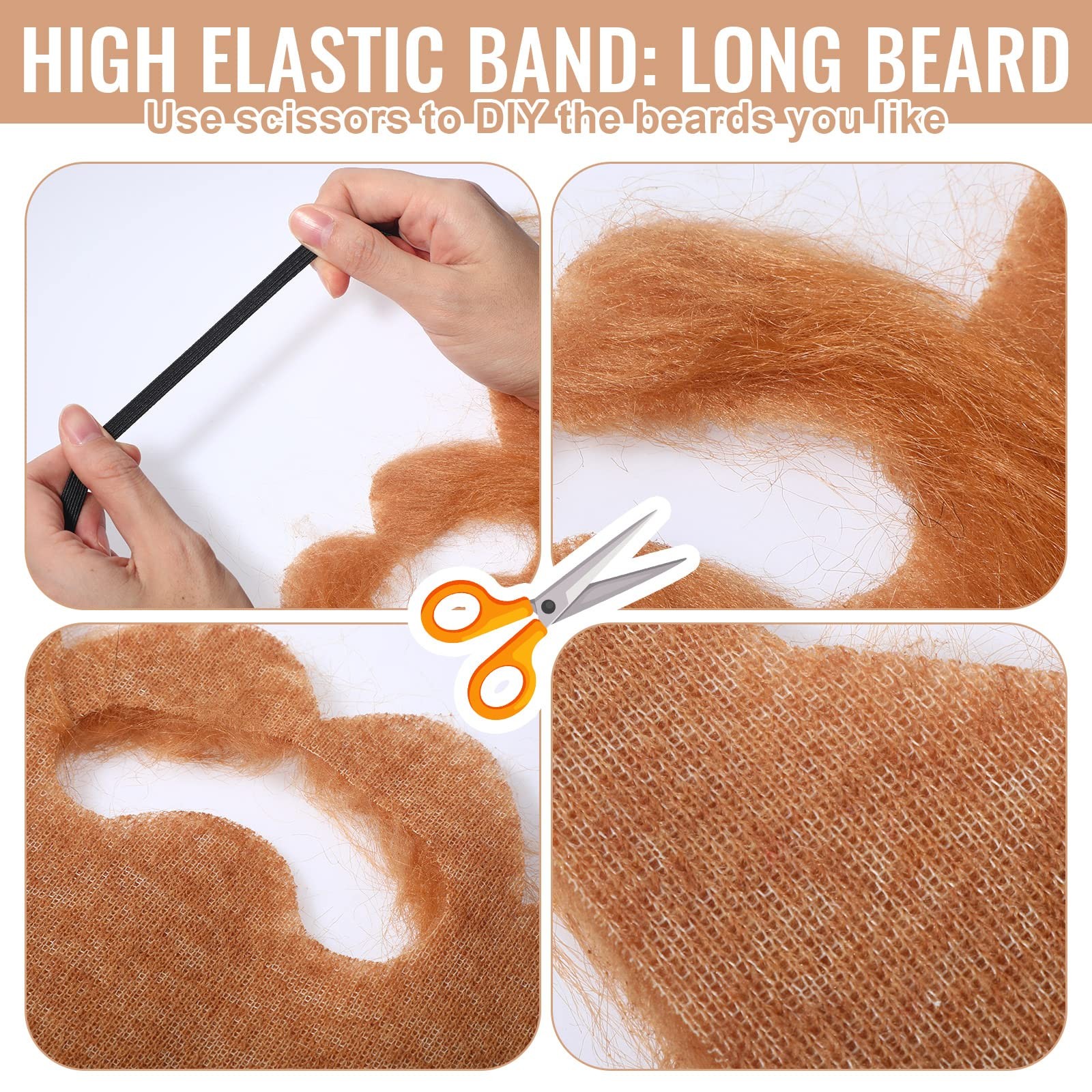 WILLBOND 4 Pieces Fake Beards Long False Beards Funny Fake Mustache Whisker(B…