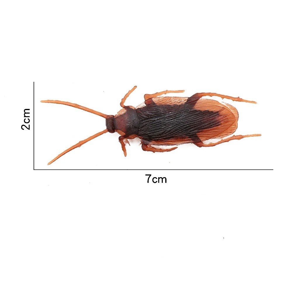 10Pcs Realistic Fake Cockroach Rubber Prank Joke Toy Creepy Bugs