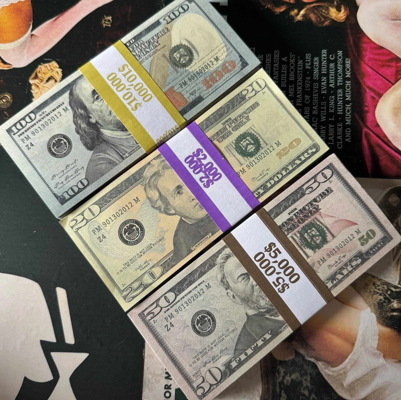 New Money Props Toy Play Fake Bills f Video Learning Education Toys10/20/50/100