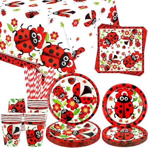 Ladybug Party Supplies – Ladybug Party Tableware – Dinner Plates Desserts