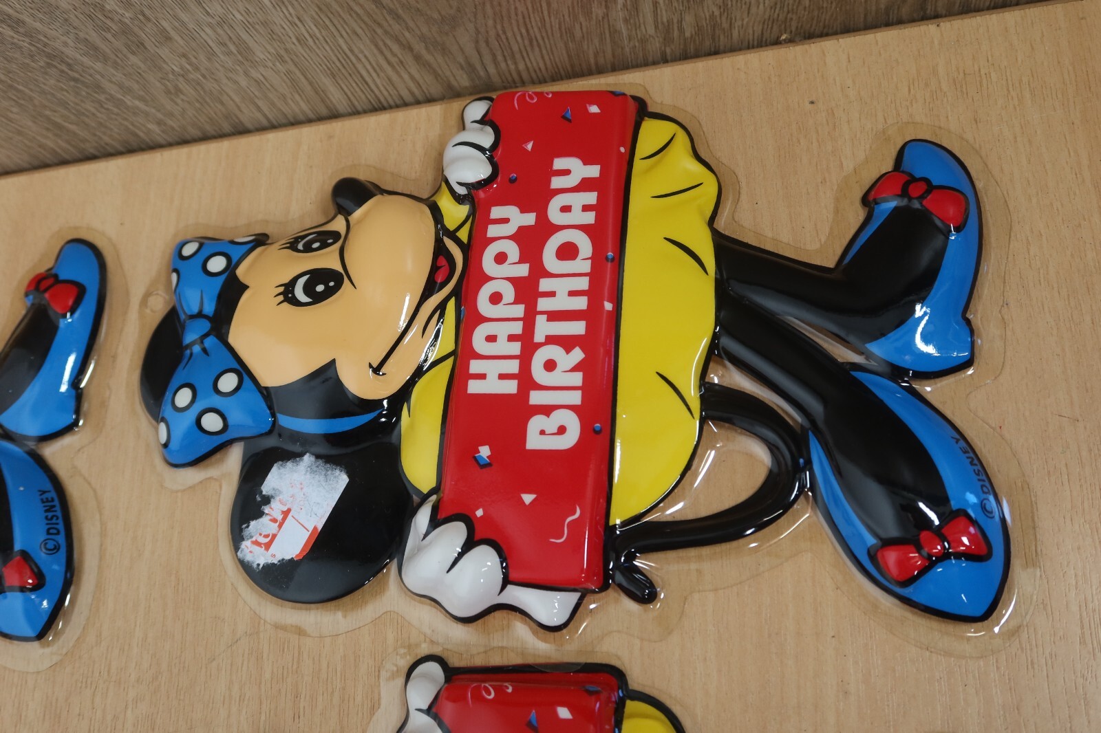 Vintage Disney Minnie Mouse Plastic Happy Birthday Party Wall Decorations 3D x10