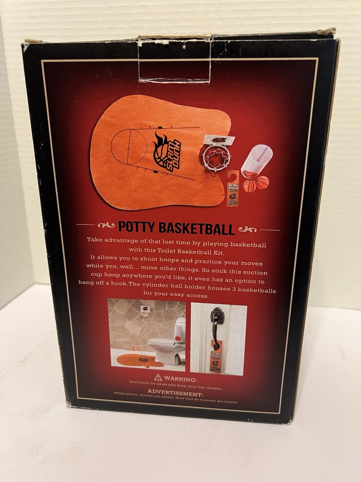 Potty Basketball Free Throw Toilet Bathroom Game Slam Dunk Miniature Gag Gift