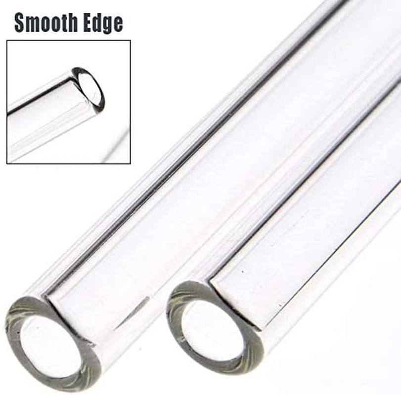 ALINK Glass Smoothie Straws, Reusable Clear Bent 9 in X 10 Mm Drinking Straws, S