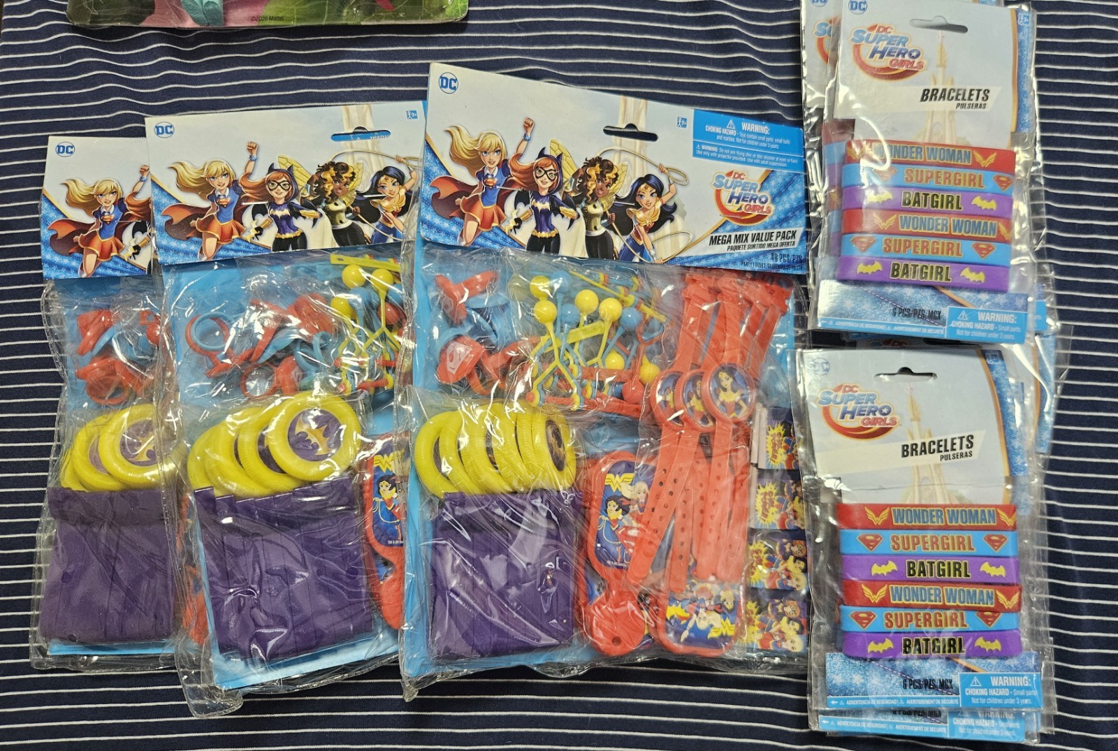 Dc Girls Party Favor Pack Of 48 Lot Of 3 Party Supplies + 8 Packs Of Bracelets