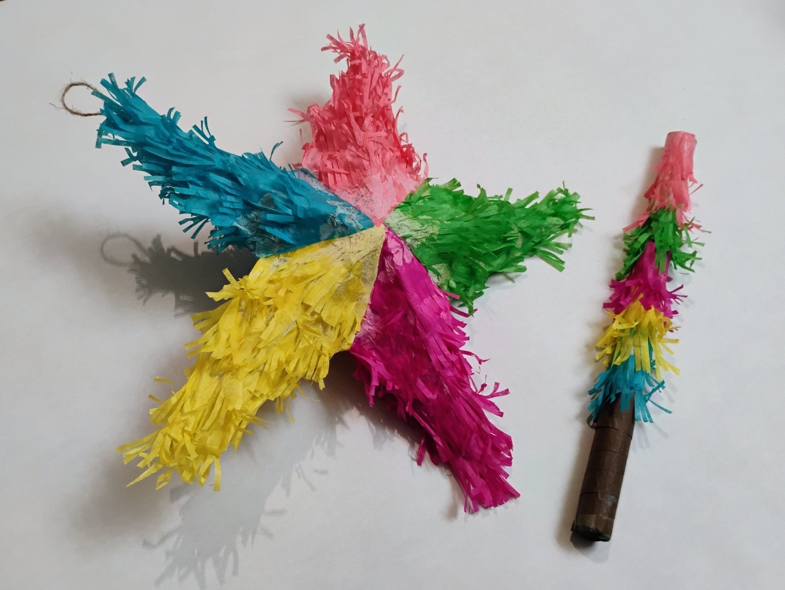 Mini Star Piñata & Bat, Multi-Color, Great Gift Idea! Just Fill With Candy.