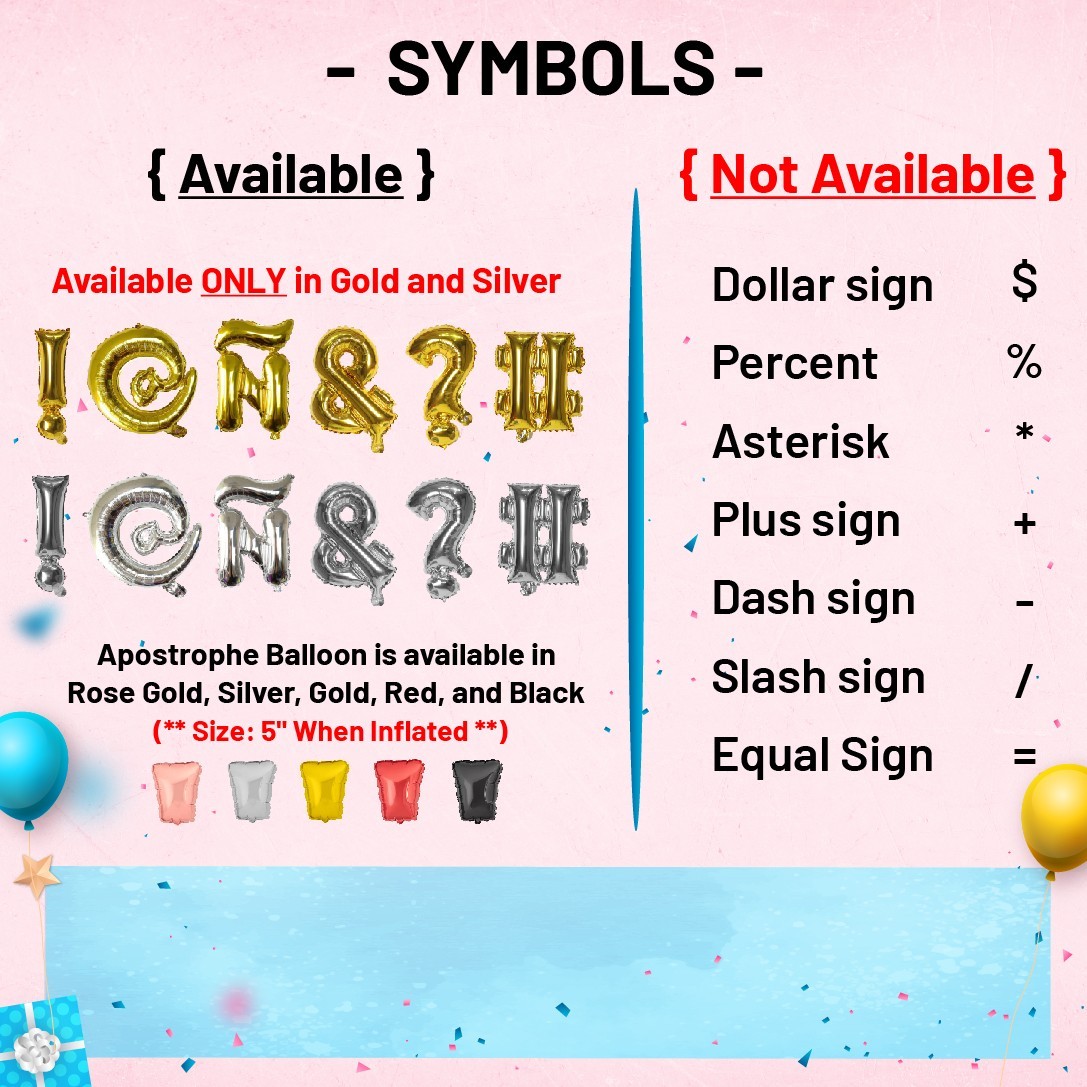 Letter Balloon 16 inch Custom Phrase Gold Silver Black Red Blue White Hot Pink