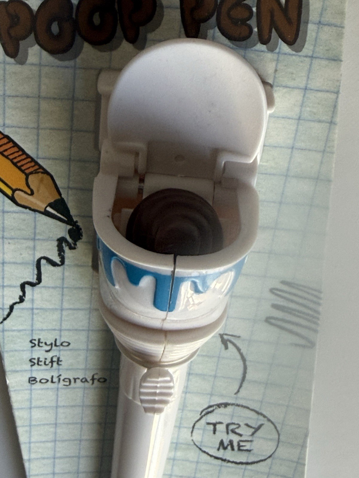POOP Pop Up Pen – Toilet Seat Crap Emoji Office Joke Gift Funny Gag NEW