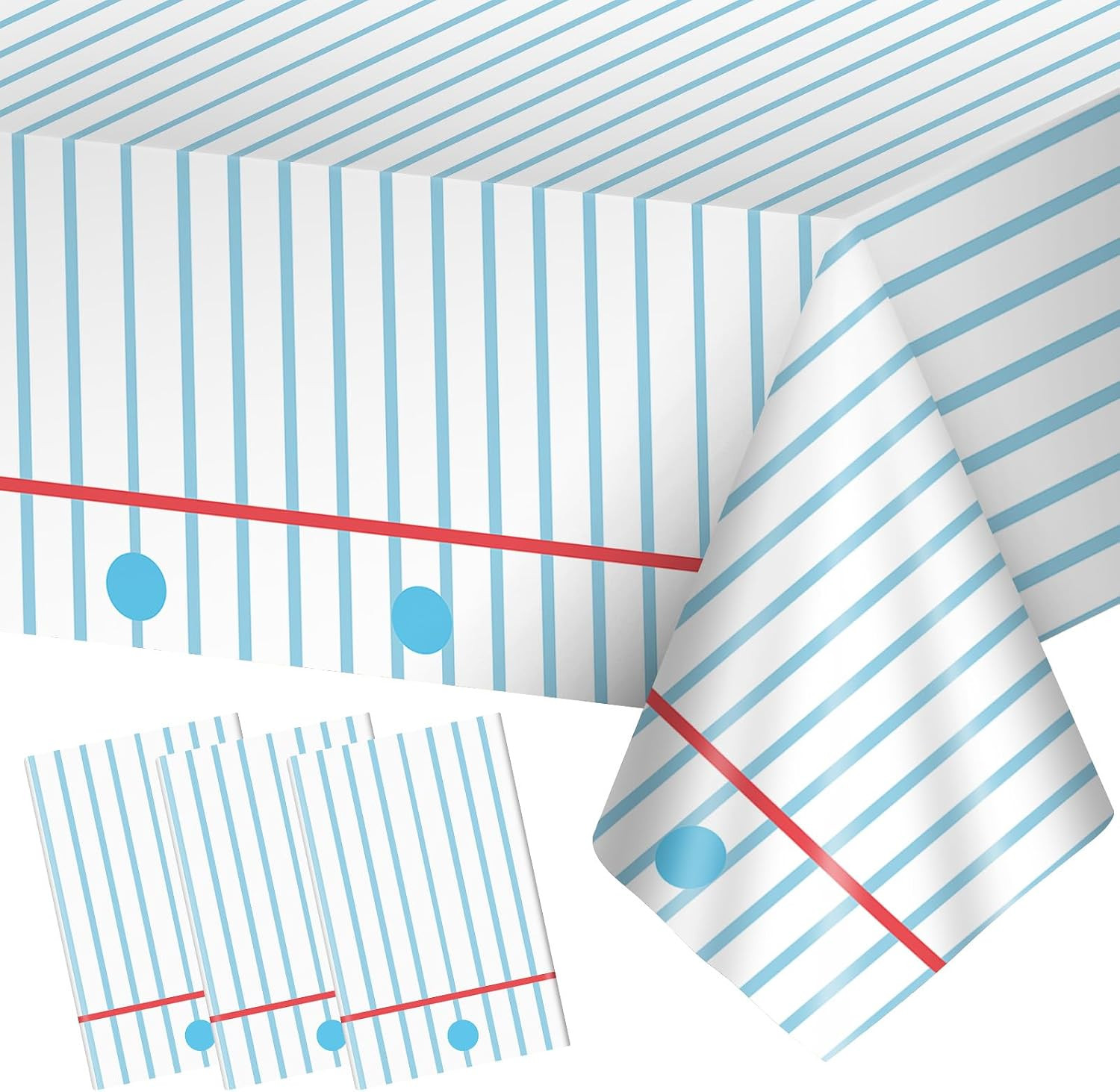 3 Pcs Back to School Decorations Tablecloth – Disposable Plastic Notebook Paper