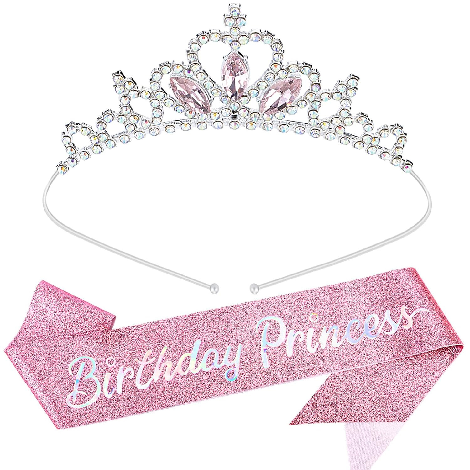 Princess Sash and Tiara Set for Girls and Women – Happy Birthday Party