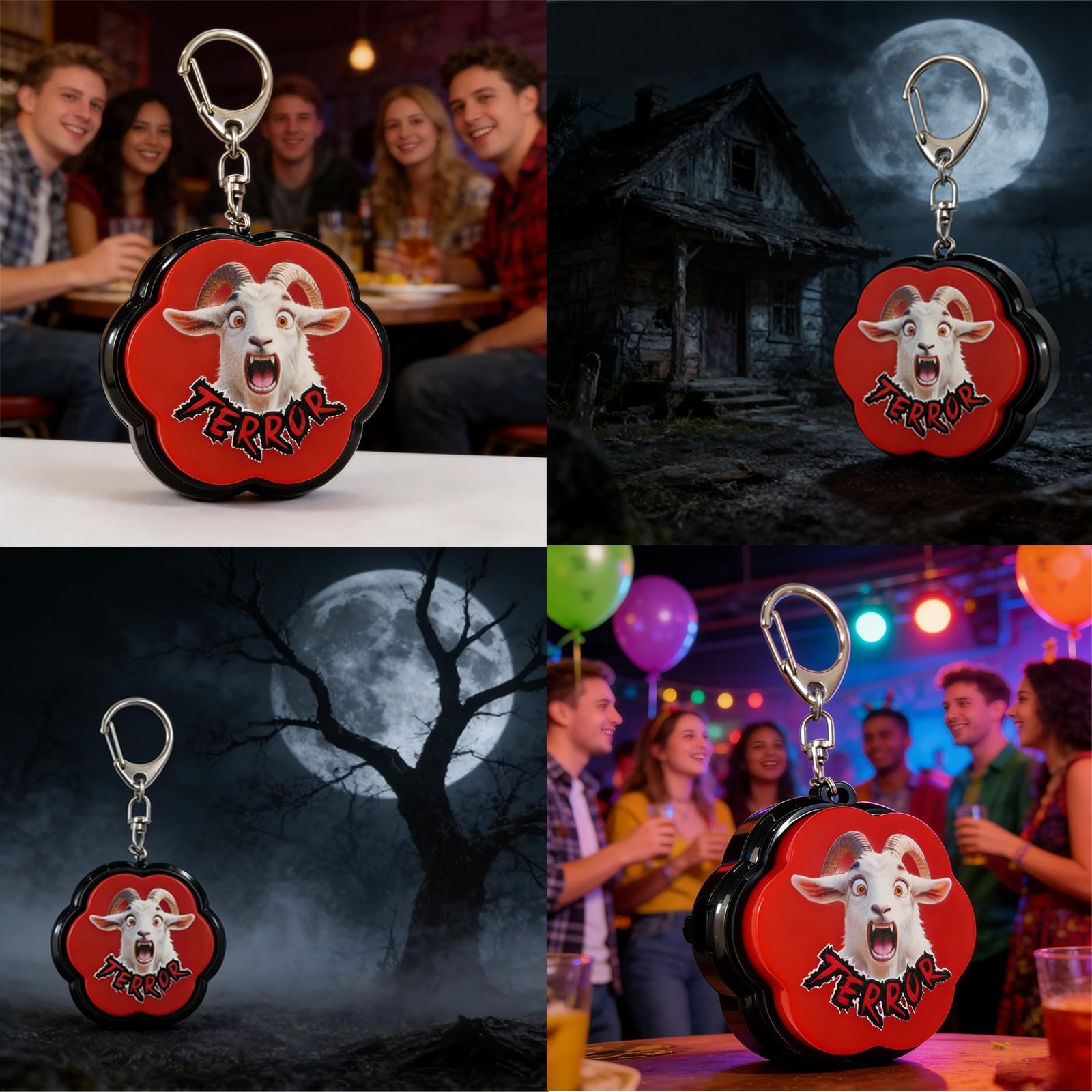 ANLIKY Sound Button Novelty Toy with Keychain & 1Packs, Red Black