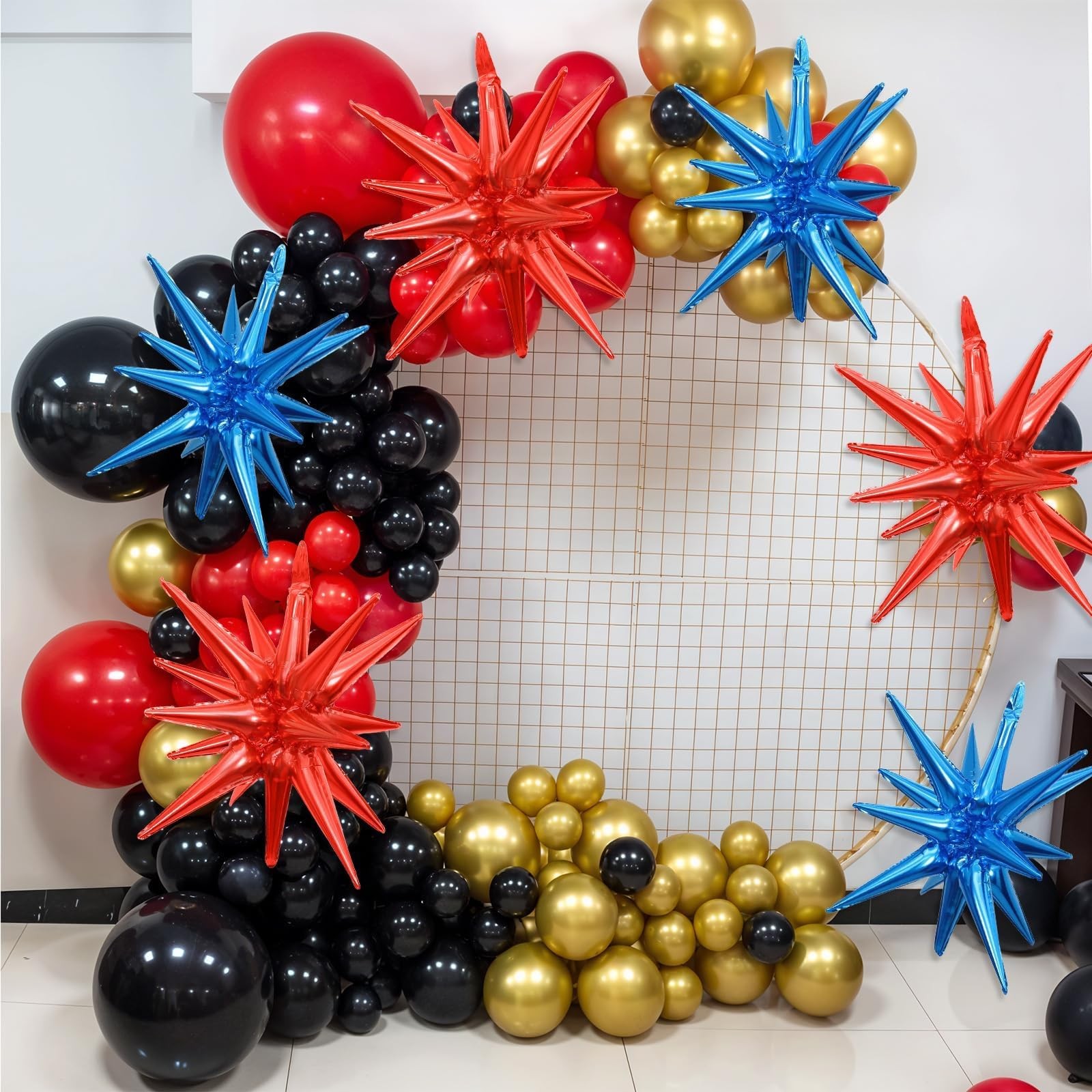 Exploding Star Balloons 22 Inch Foil Cone Spike Party Decorations 6pk