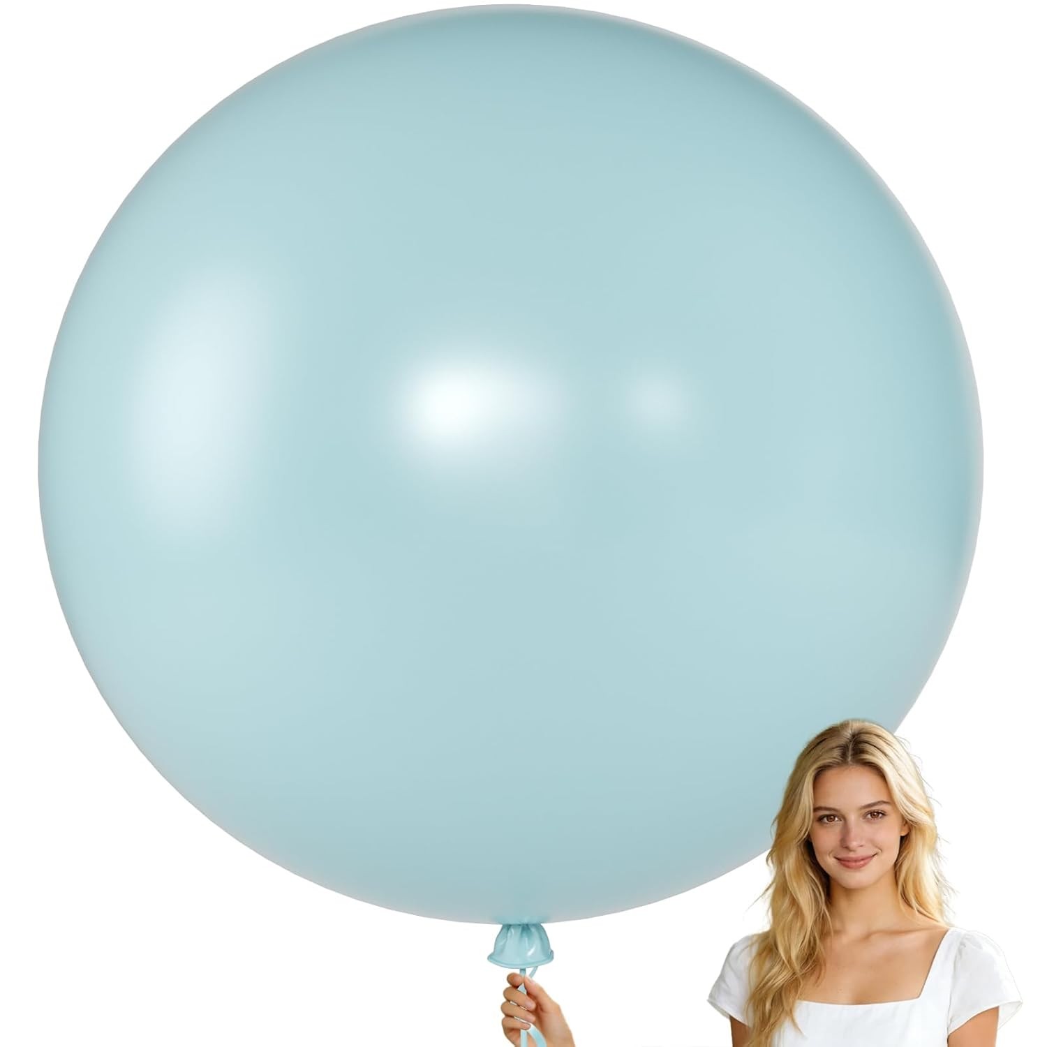 36 Inch Giant Retro Misty Blue Balloons 6 Pack Large Round Jumbo Big