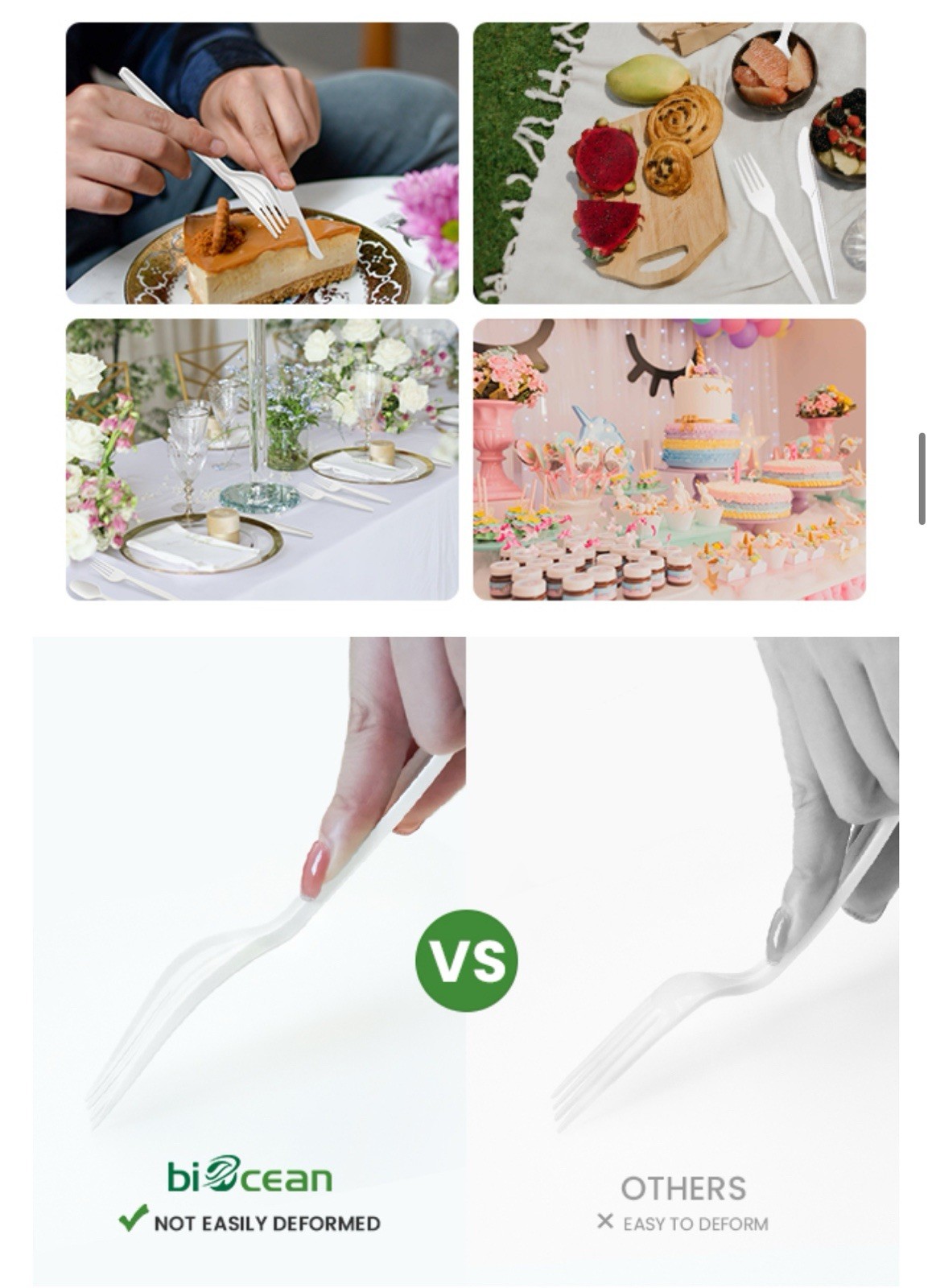 200 Compostable Spoons 6.7” Extra Heavy Duty Biodegradable Disposable Cutlery