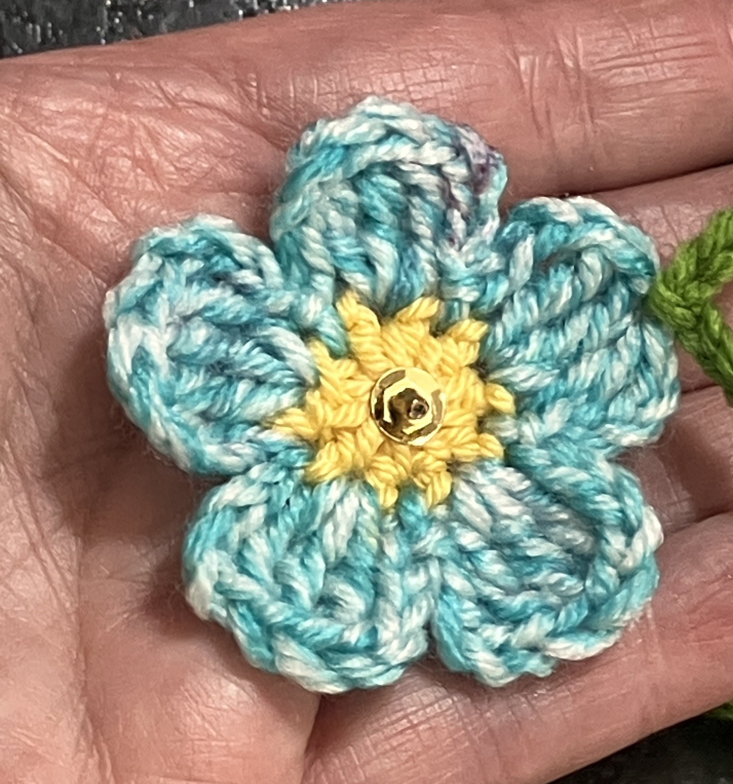 🌺 NEW Hand Crochet Flowers window long SUMMER Bunting Sequin Camper 53” Gift