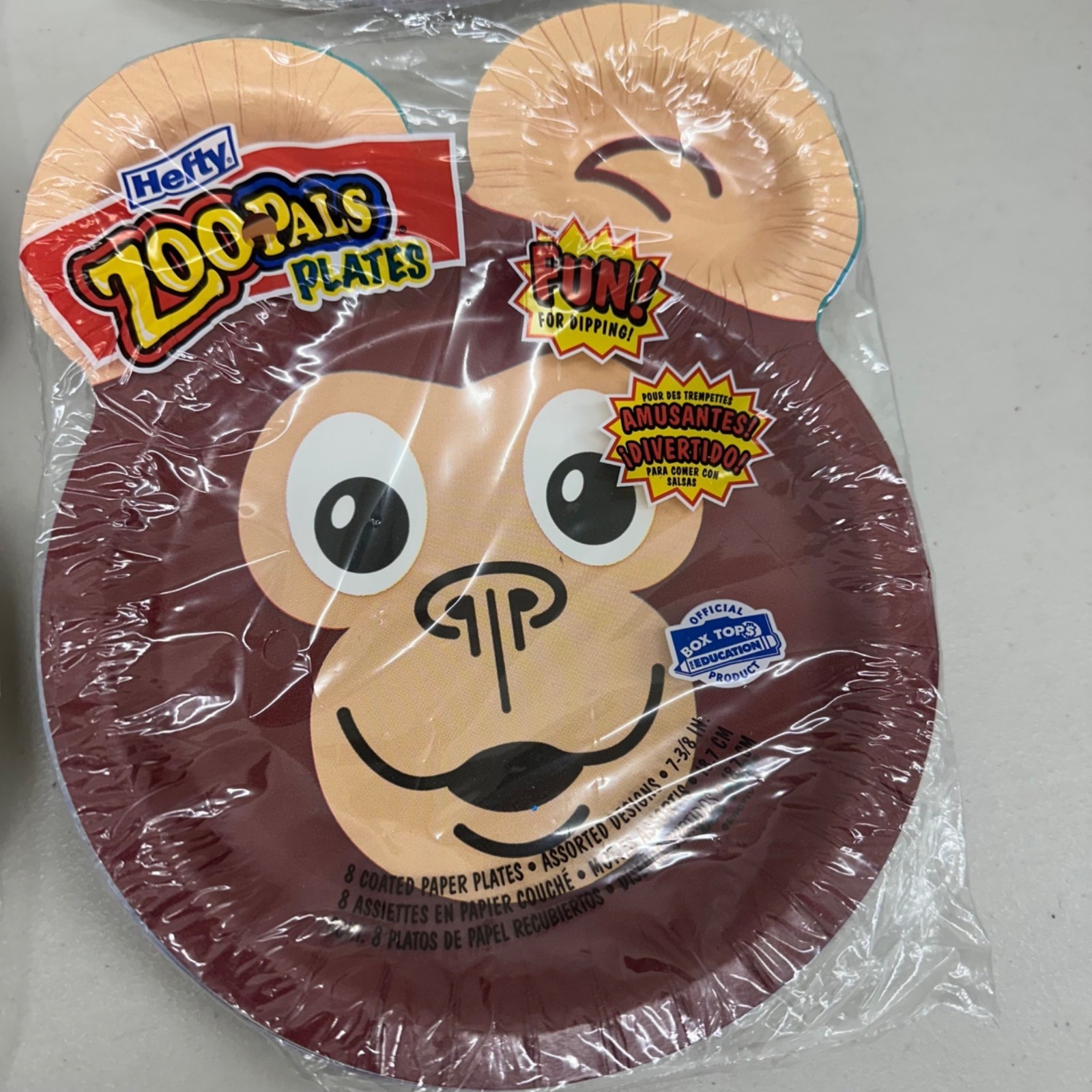 VTG Hefty Zoopals Animal Paper Plates Fox Pig Monkey Zebra NEW Sealed 8ct X 4