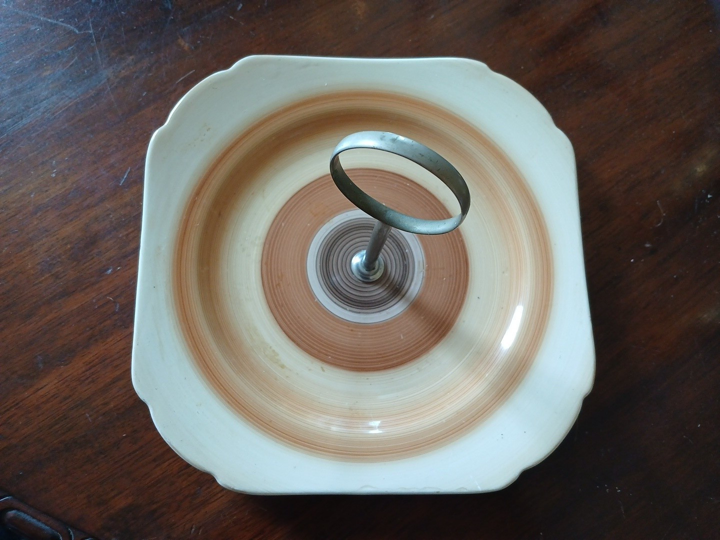 Shelley art deco era cake stand plate coffee colour tea party vintage bone china