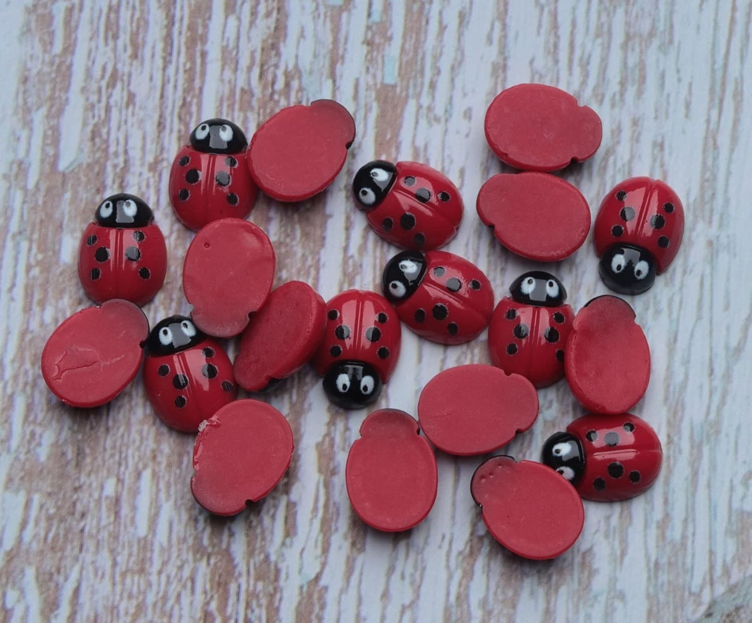 Cute Ladybug Flatback Ornaments – 20 Pcs Resin for Hair Clips & Scrapbooking