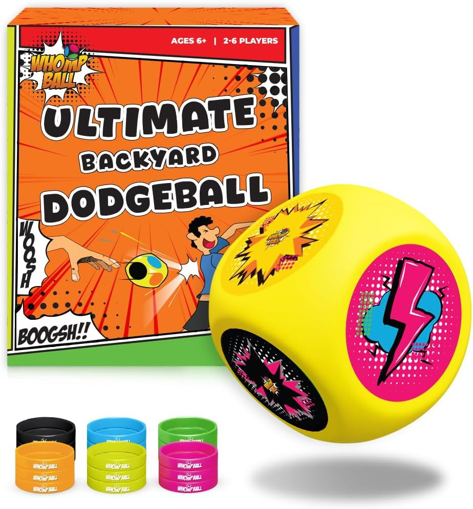 Games® – Whomp Ball – Ultimate Backyard Dodgeball – Soft Foam Dice – Yard Games,