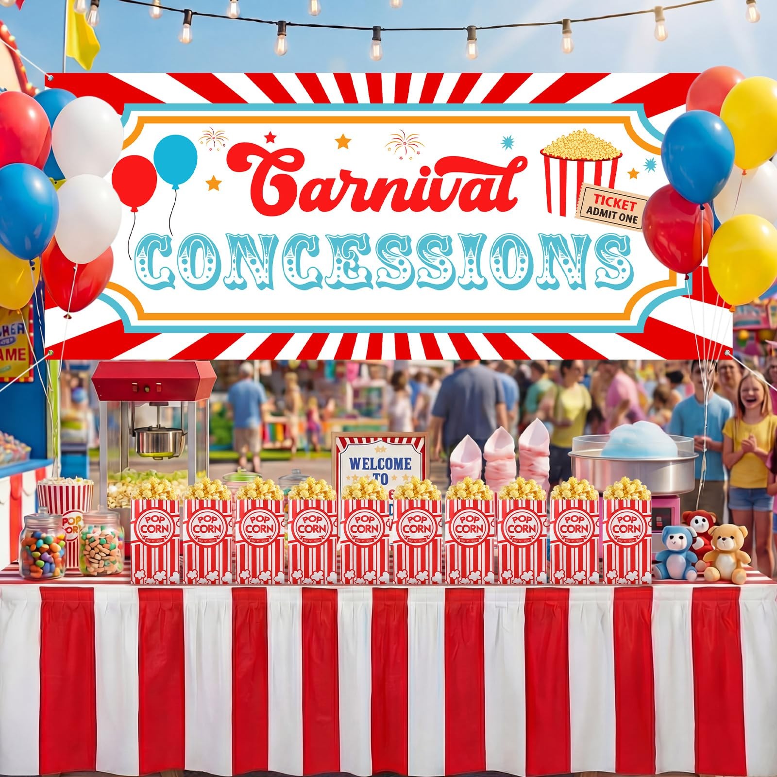 52 Pcs Carnival Circus Party Decorations Concession Stand Supplies Kit with C…