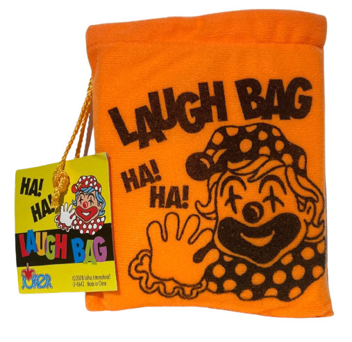 1 LAUGH BAG Laughing Sound Toy Prank Joke Gift Funny HA Box Clown Squeeze Trick