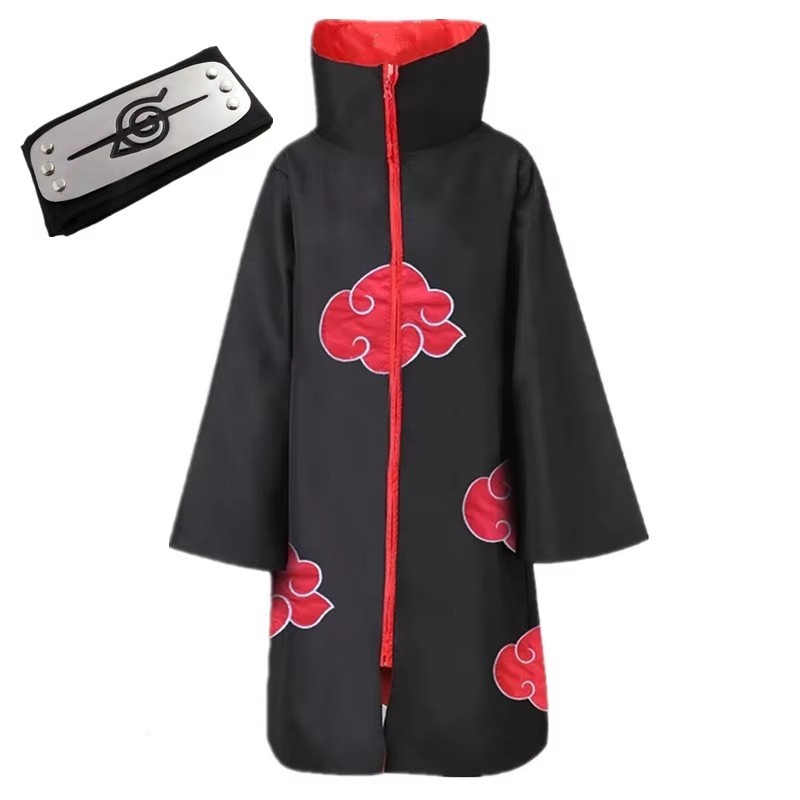 Red Cloud Ninja Cloak Costume Anime Style For Role Play Robe Halloween Outfit