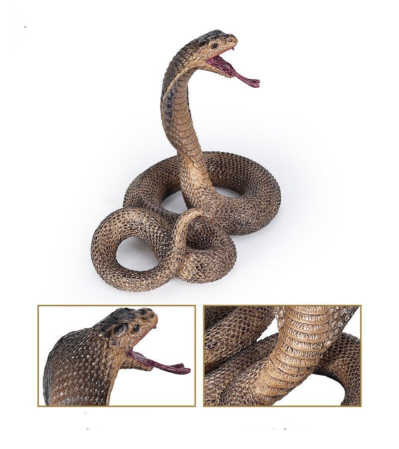3.5″x4.5″ Realistic Fake Mini Naja Cobra Snake Scary Toy Prank Party Joke Prop