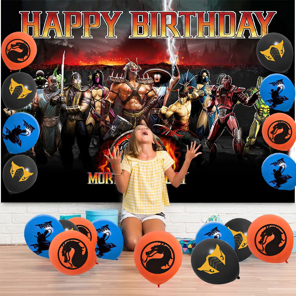 Mortal Kombat Party Supplies Birthday Decor Set Balloons Cake Toppers Banner