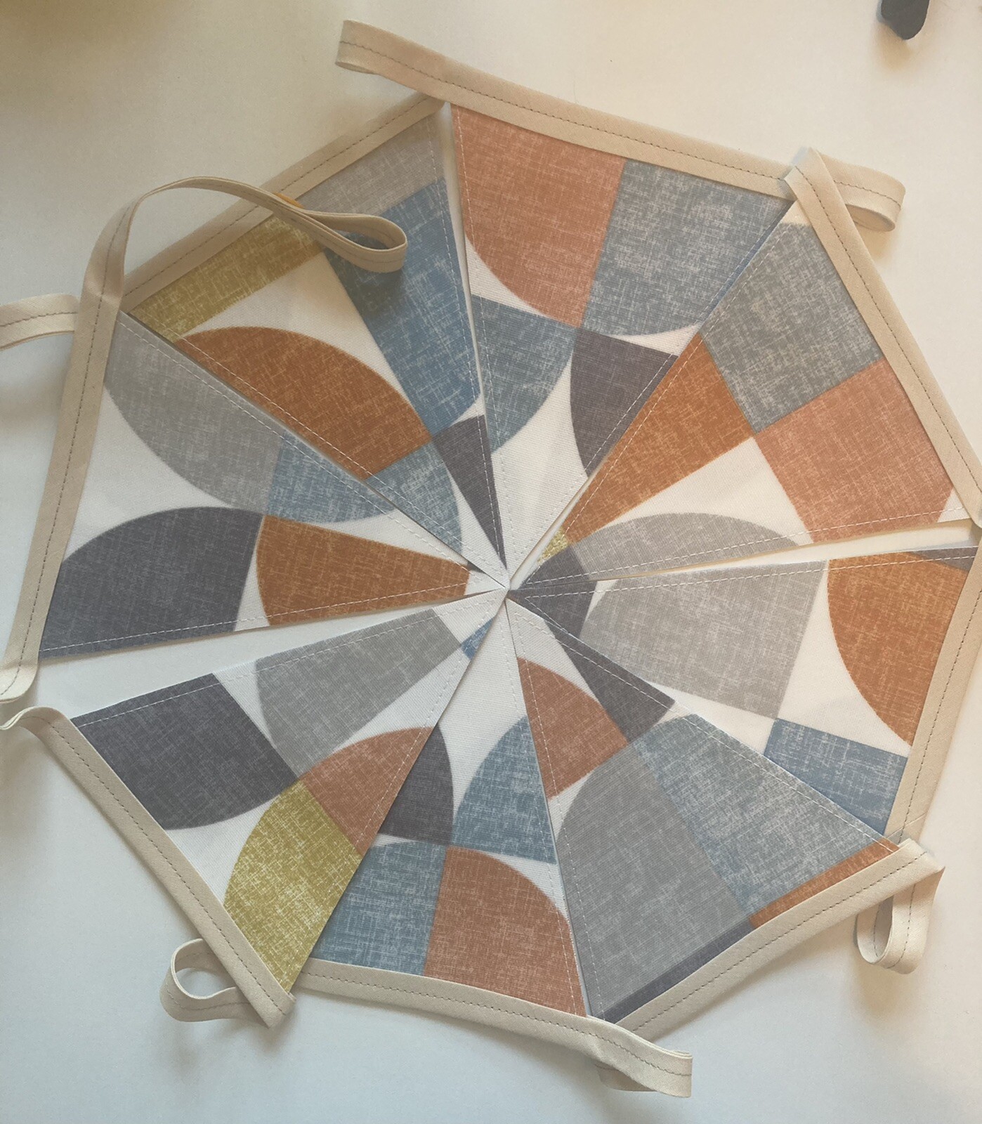Handmade Oilcloth Bunting, Garden/Home Contemporary – 2 Meters Double Sided