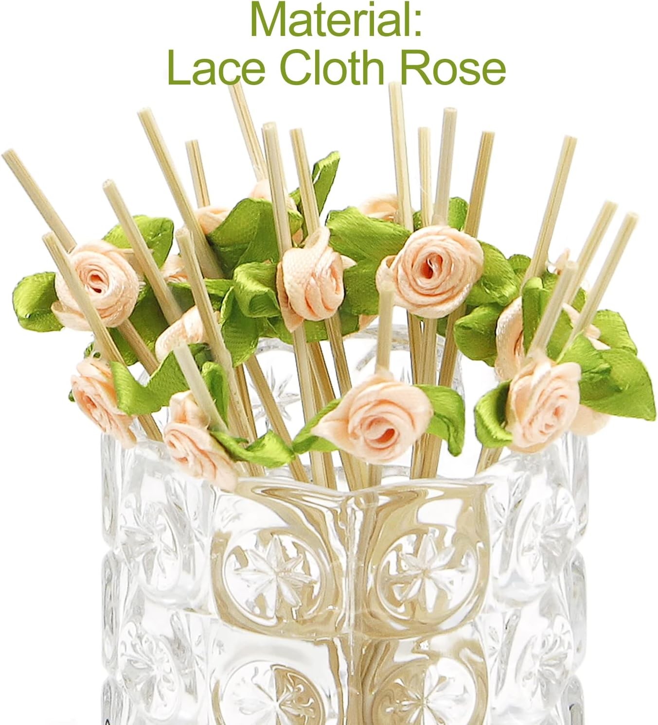 Pink Rose Flower Cocktail Picks, 4.7 Inch Long Bamboo Fancy Toothpicks for