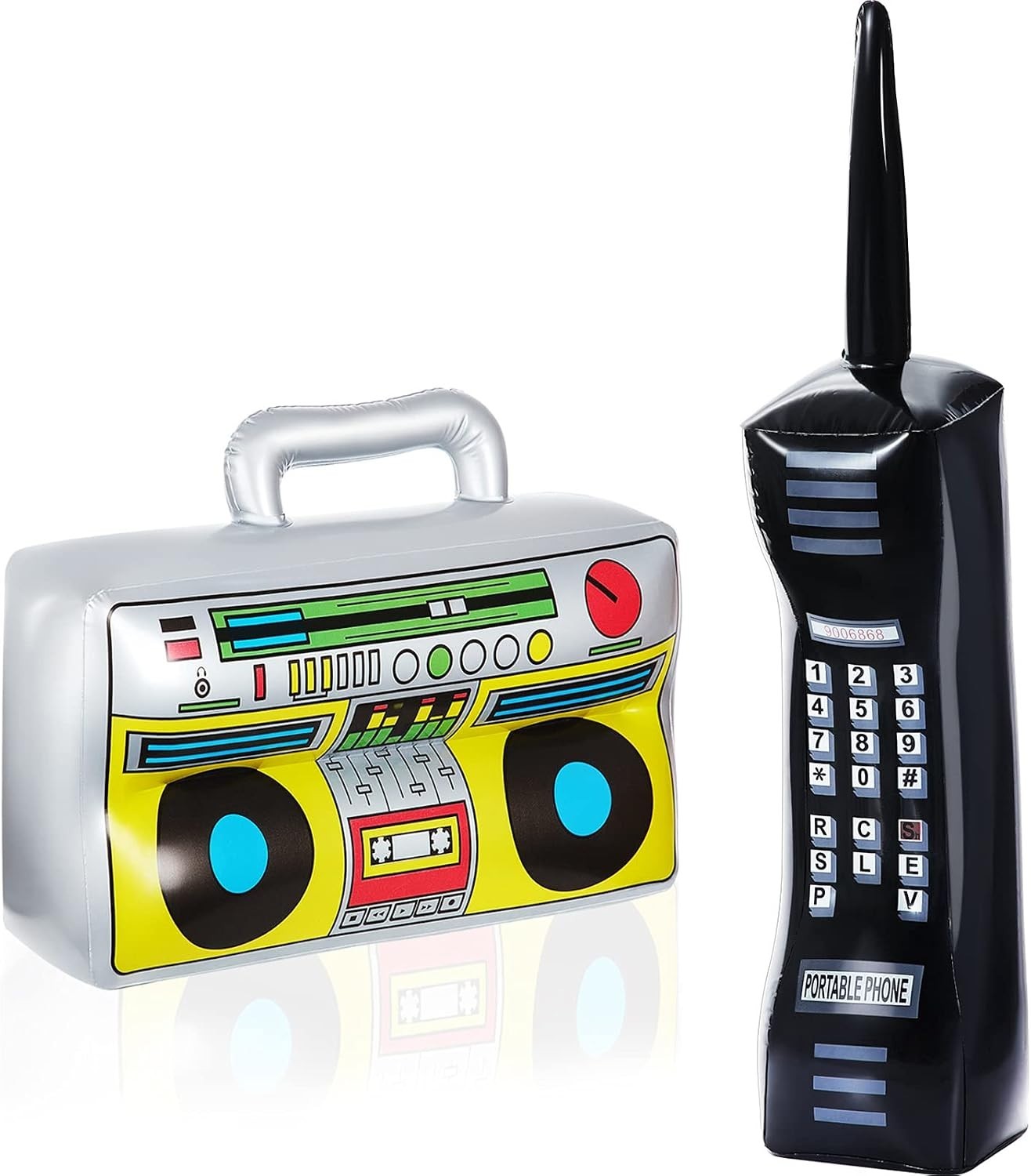 Retro Inflatable Boombox & Cell Phone Props – Ideal for Halloween & Photo Booths