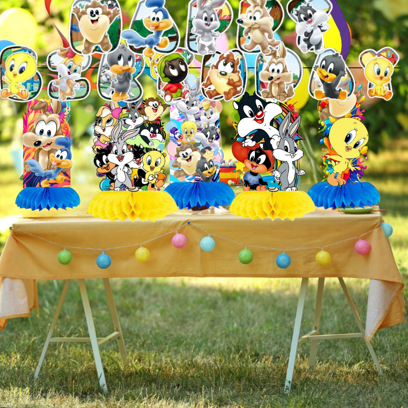 baby Looney tunes toons birthday party supplies favor centerpiece decoration